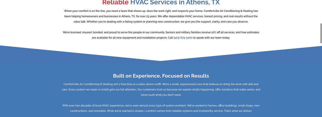 Comfortville Air Conditioning & Heating cover