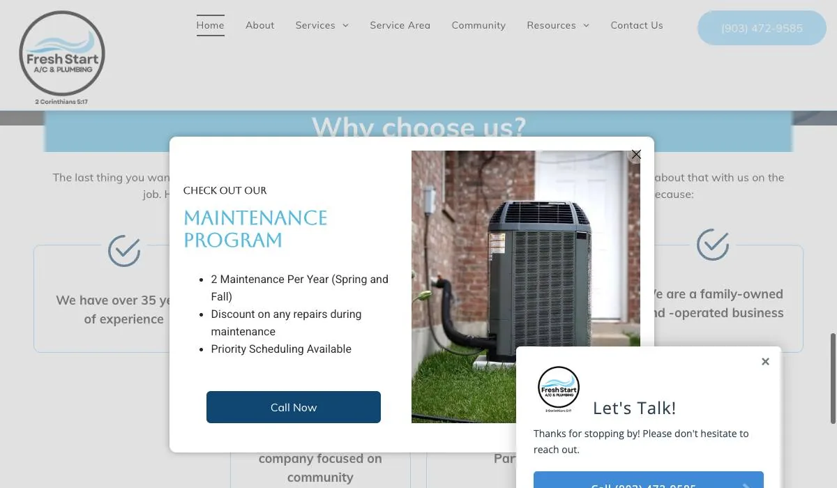 Fresh Start A/C & Plumbing cover