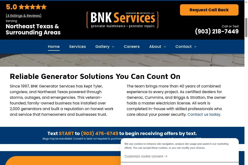 BNK Generator Services cover
