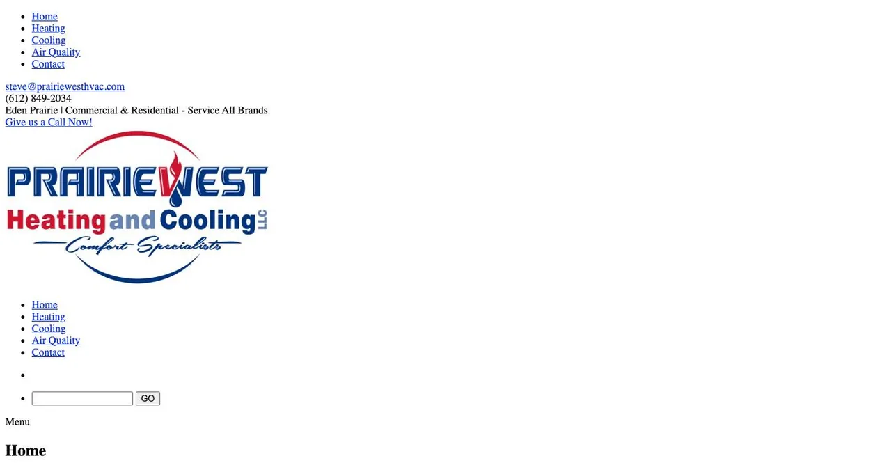Prairie West Heating and Cooling LLC cover