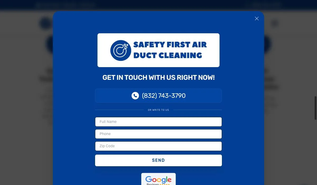 Safety First Air Duct Cleaning cover