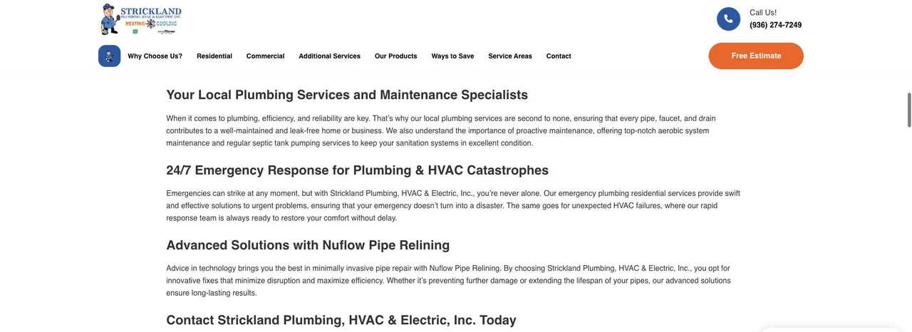 Strickland Plumbing, HVAC & Electric, Inc. cover