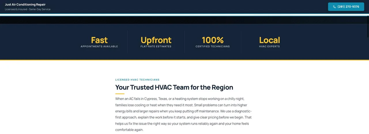 Just Air Conditioning Repair cover