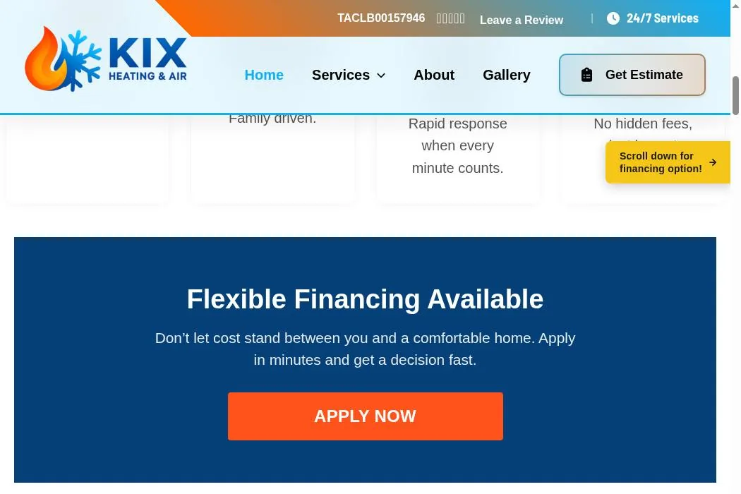 Kix Heating & Air LLC cover