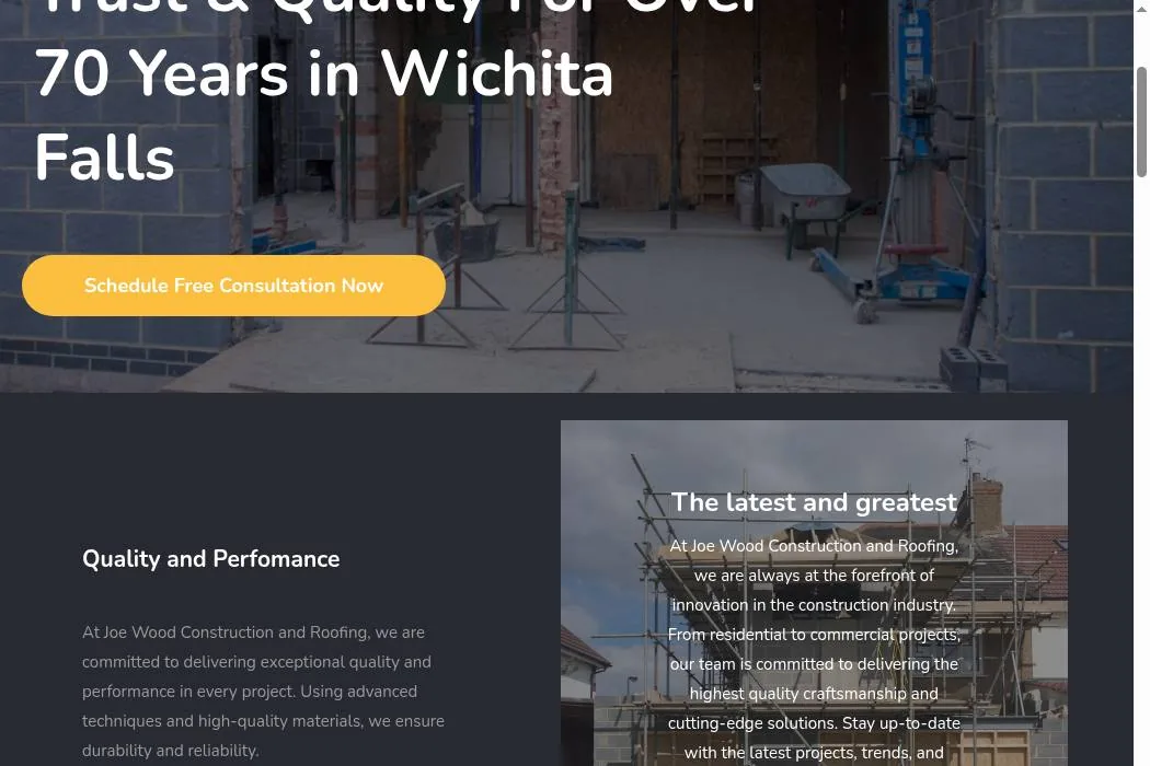 Joe Wood Construction & Roofing cover