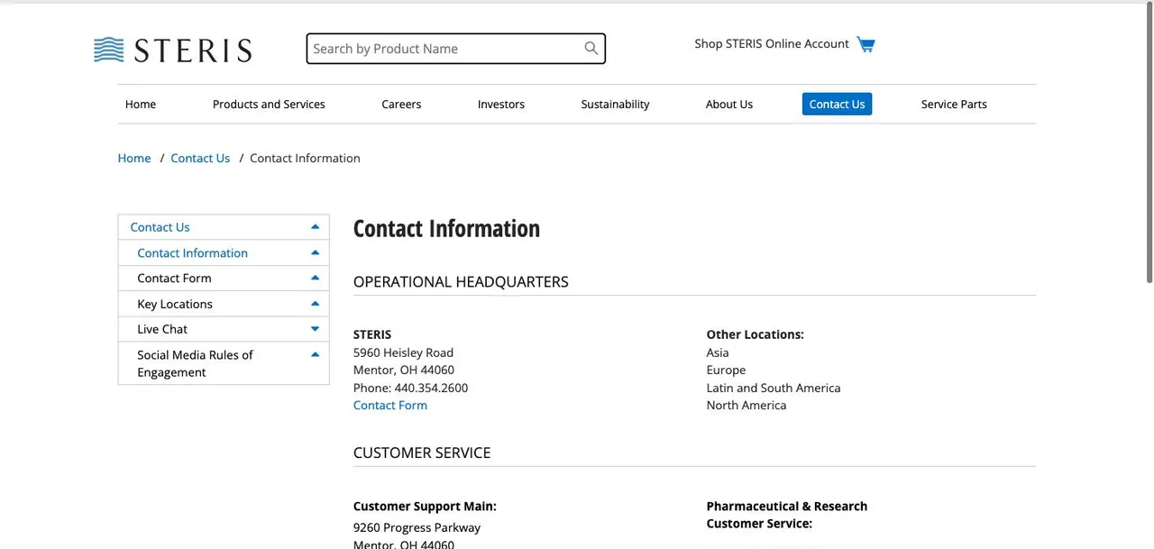 STERIS Corporation cover
