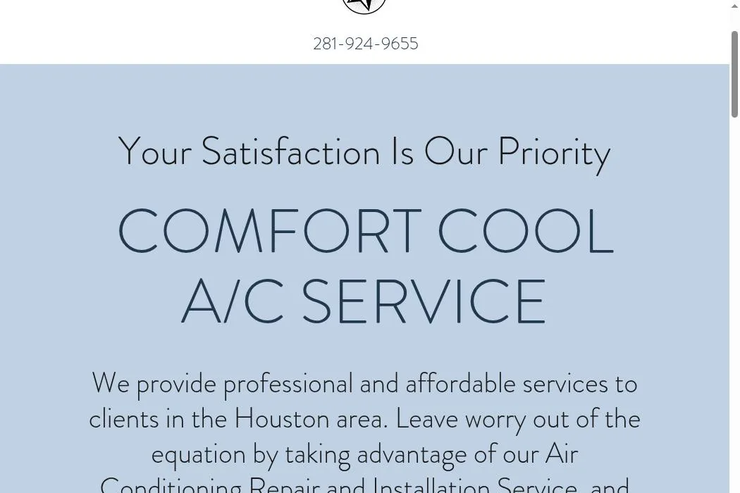 Comfort Cool A/C Service cover