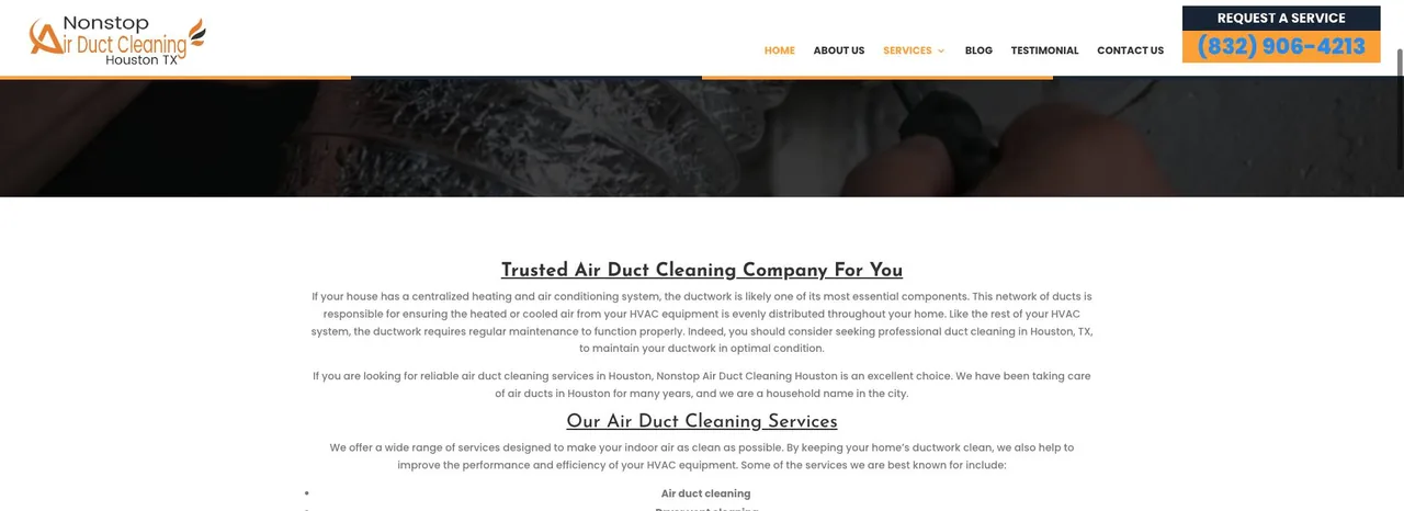 Nonstop Air Duct Cleaning Houston cover