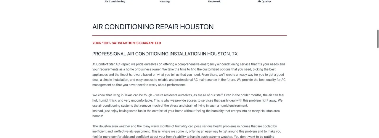 Comfort Star AC Repair Houston cover
