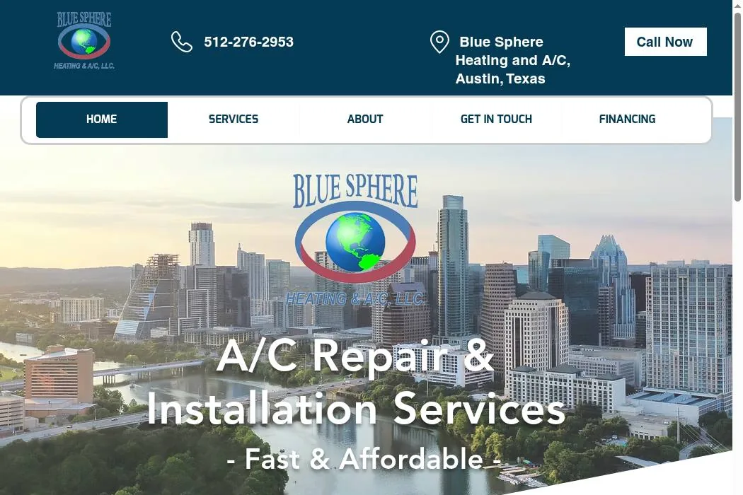 Blue Sphere Heating & A/C cover