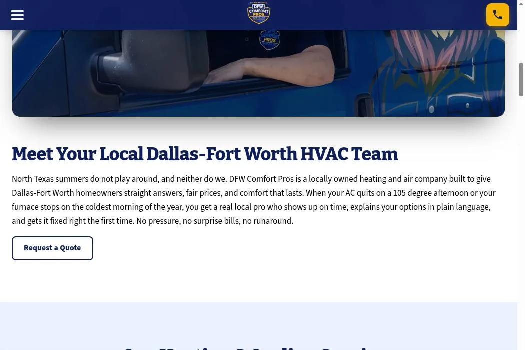 DFW Comfort Pros Heating and Air cover
