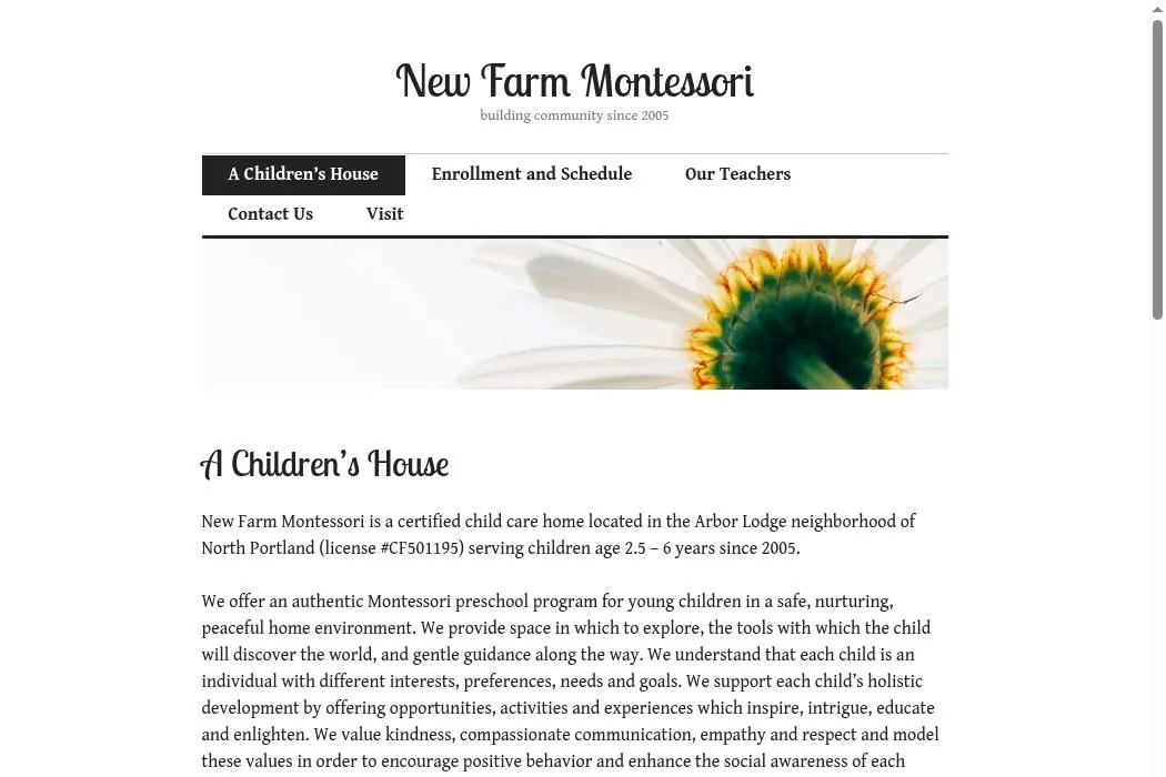 New Farm Montessori cover