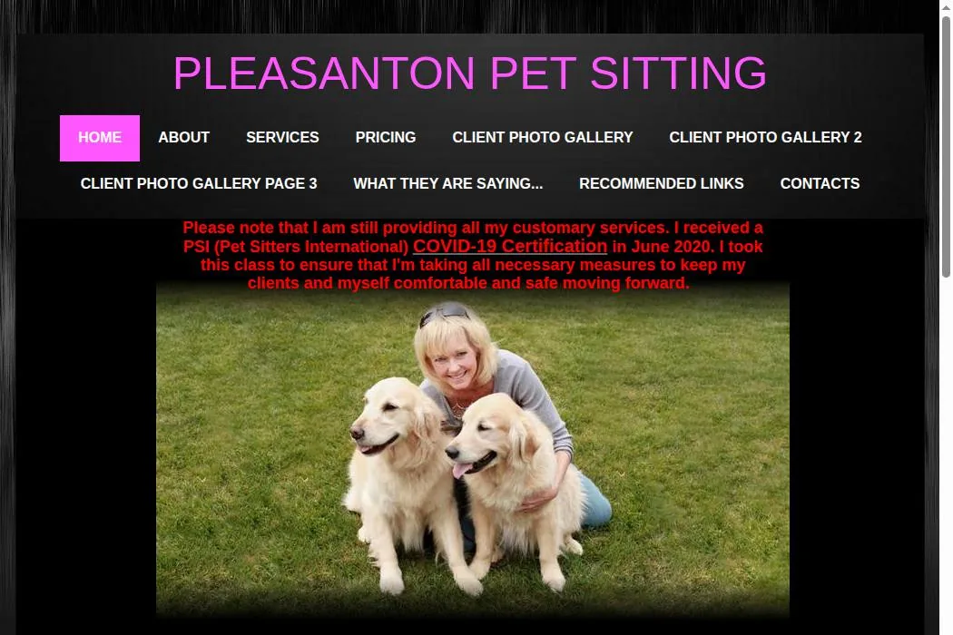 PLEASANTON PET SITTING cover