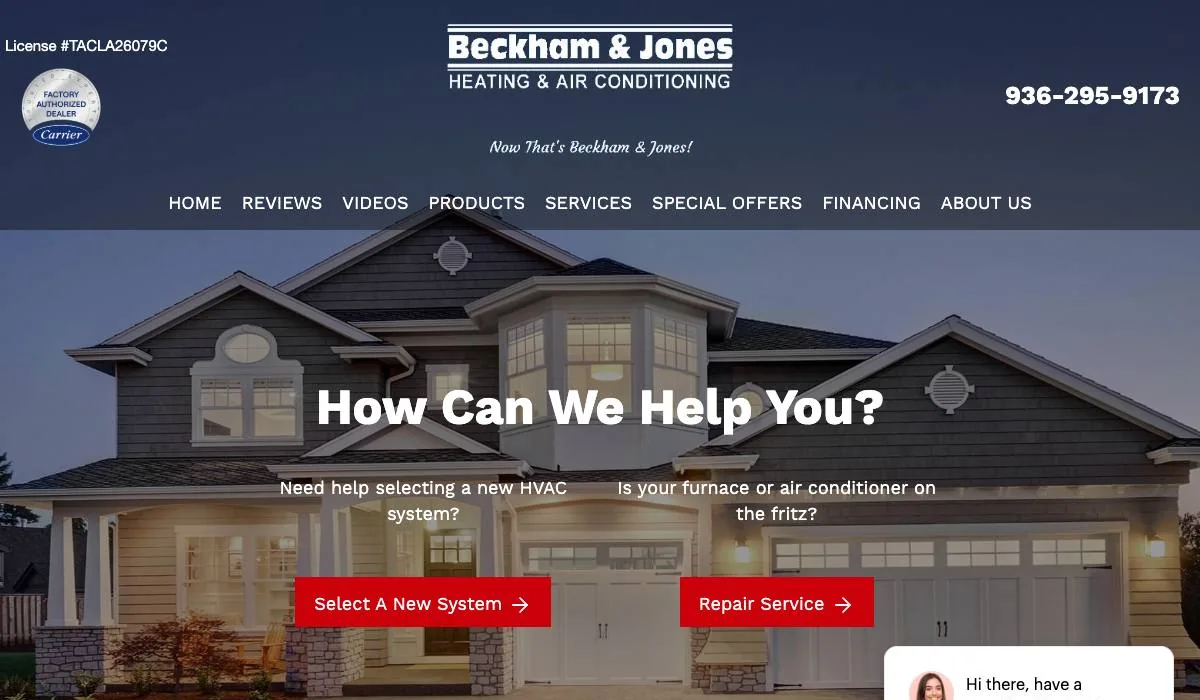 Beckham & Jones Heating & Air Conditioning cover