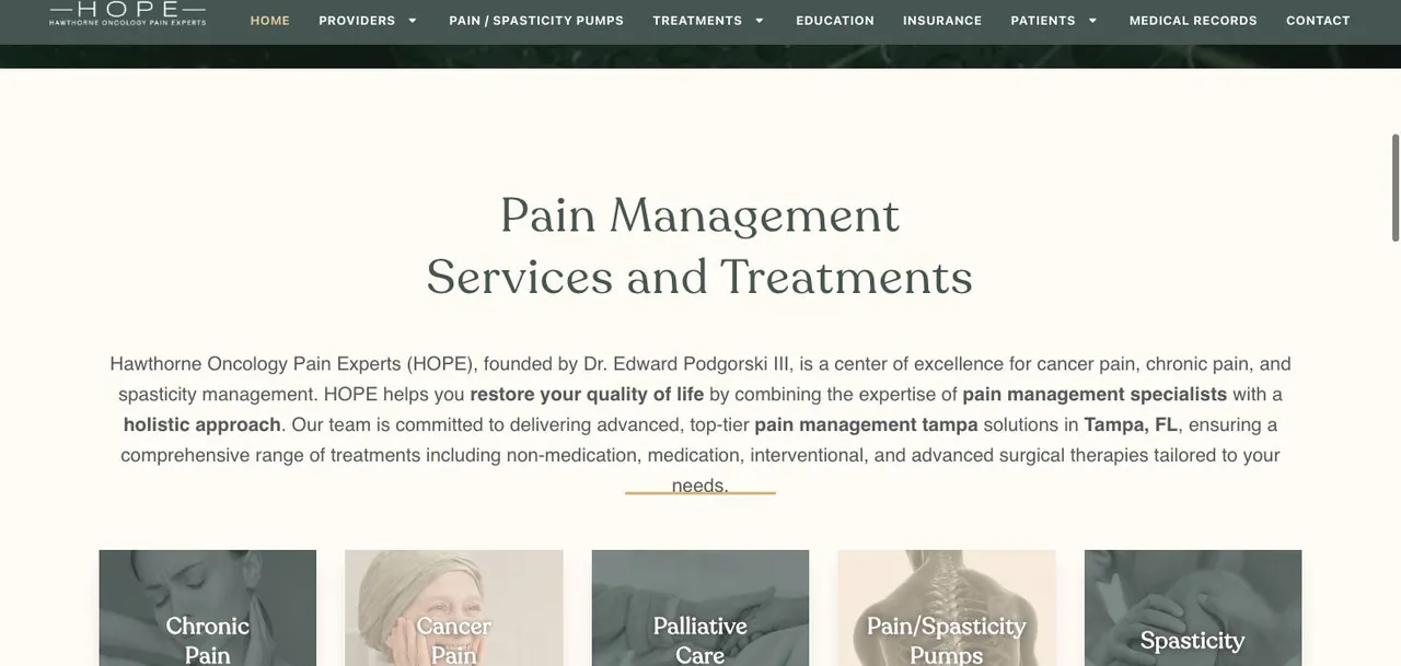 Hawthorne Oncology Pain Experts LLC cover