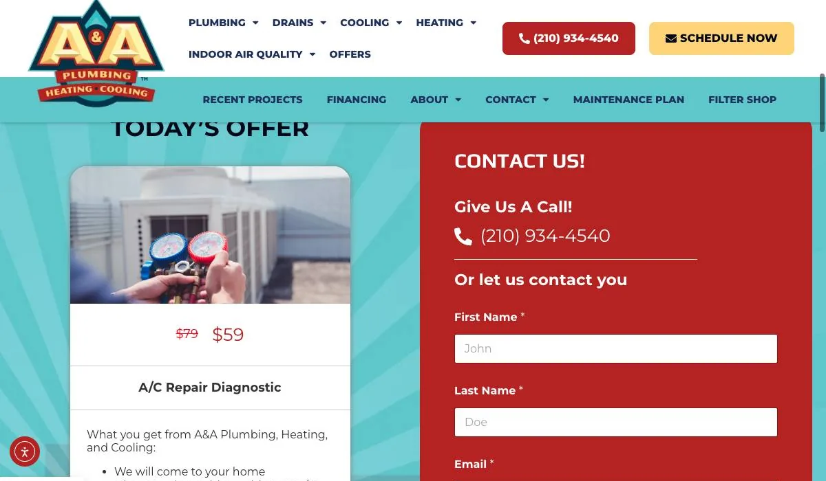 A&A Plumbing, Heating, and Cooling cover