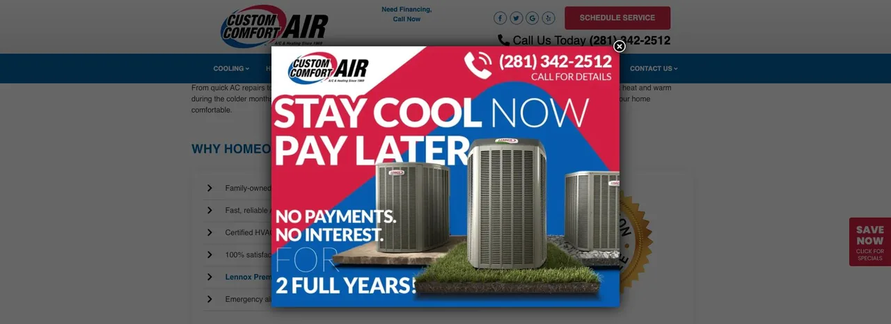 Custom Comfort Air cover