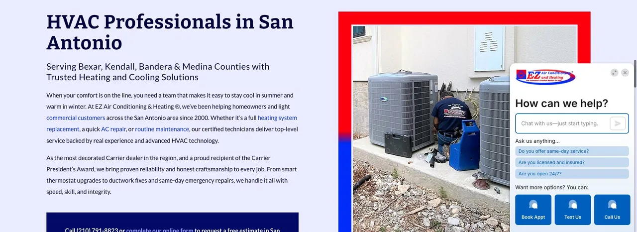 EZ Air Conditioning & Heating cover