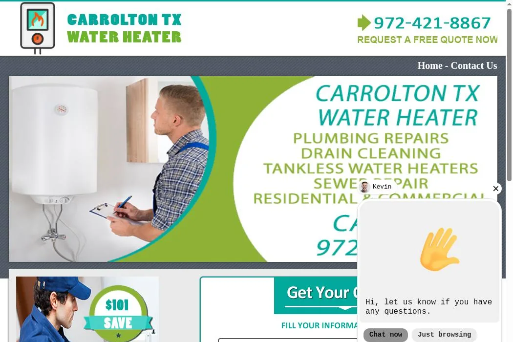 Carrolton TX Water Heater cover
