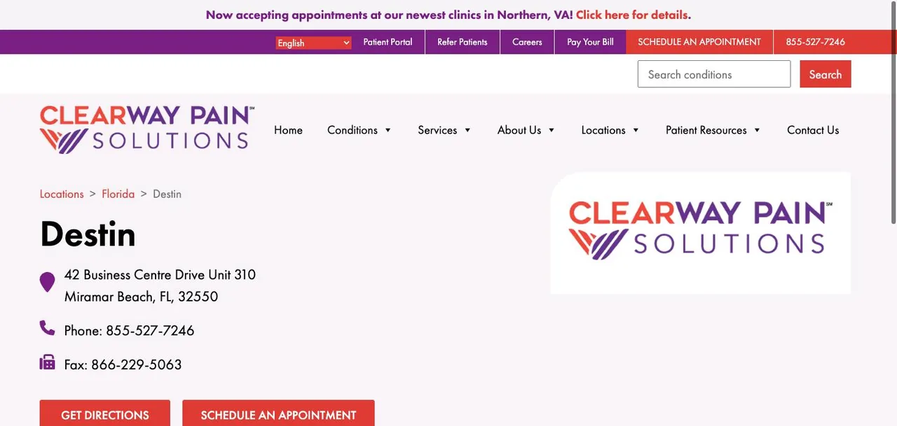 Clearway Pain Solutions cover
