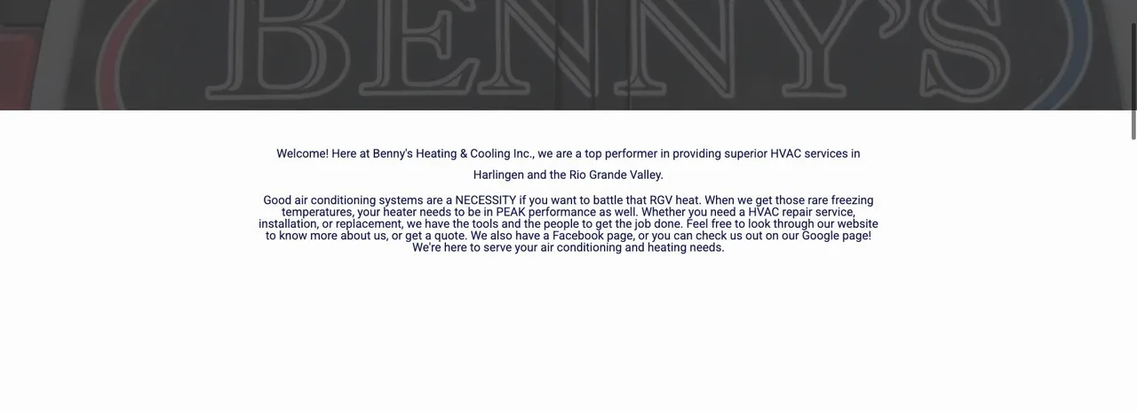 Benny's Heating & Cooling, Inc. cover