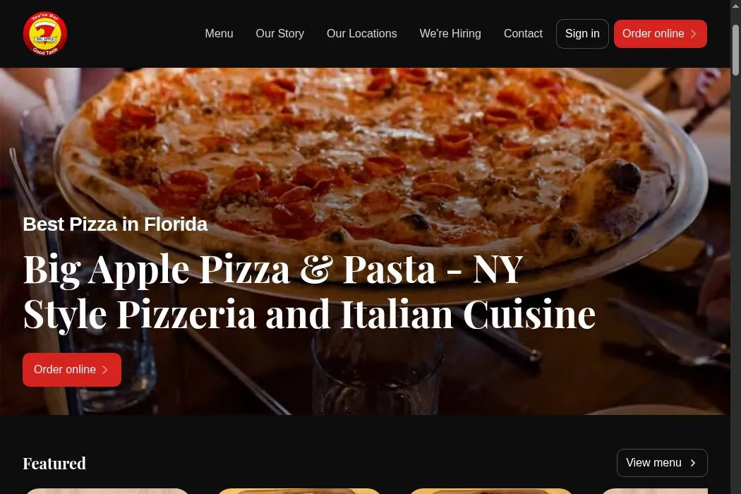 Big Apple Pizza & Pasta cover