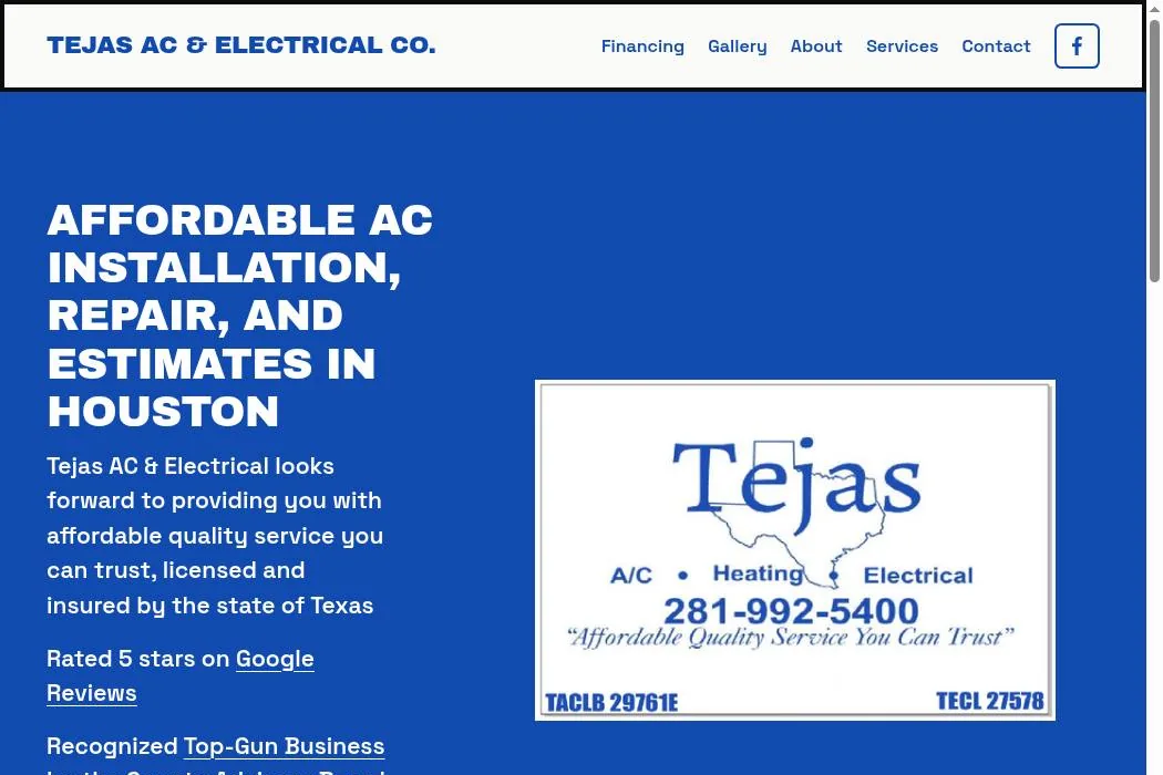 Tejas AC & Electrical Co. cover