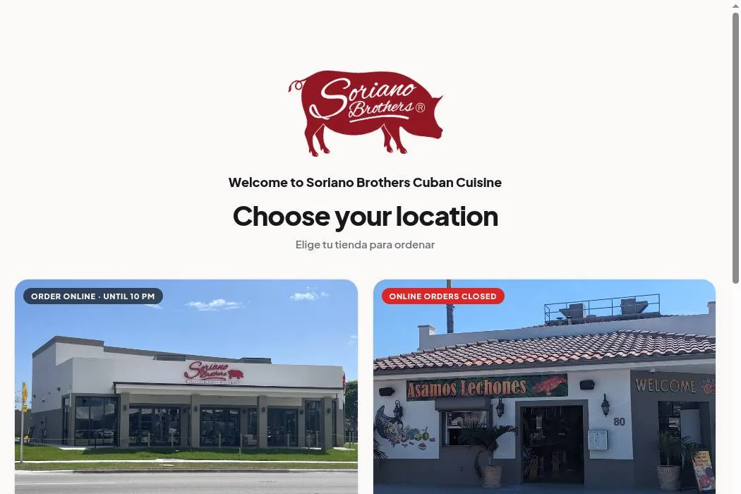 Soriano Brothers Cuban Cuisine cover
