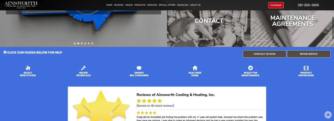 Ainsworth Cooling & Heating, Inc. cover