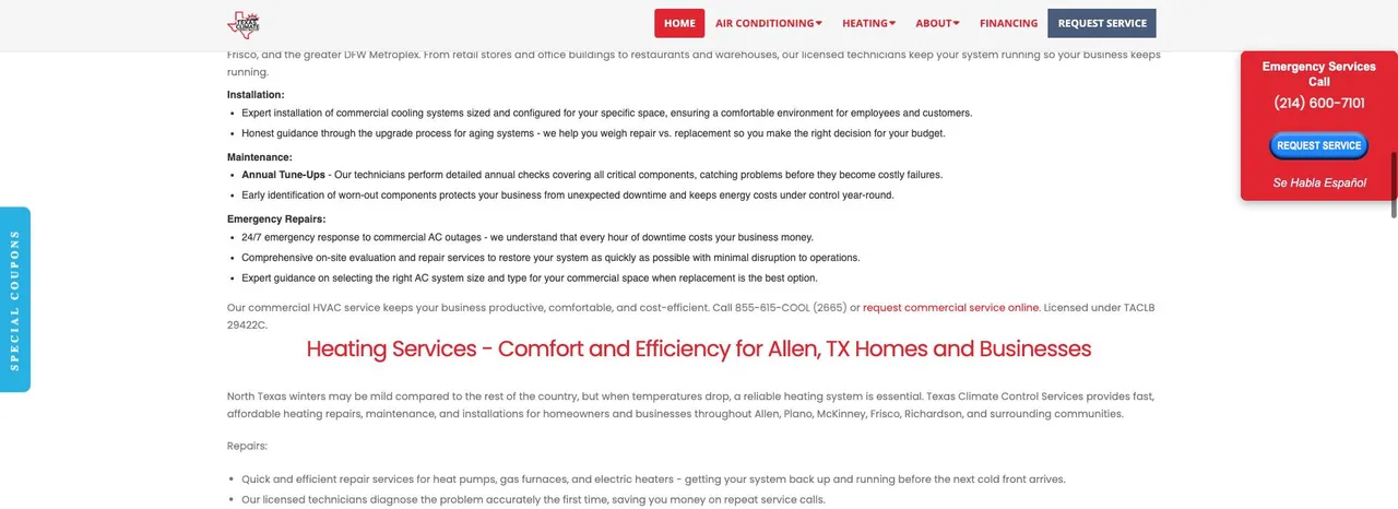 Texas Climate Control Services cover