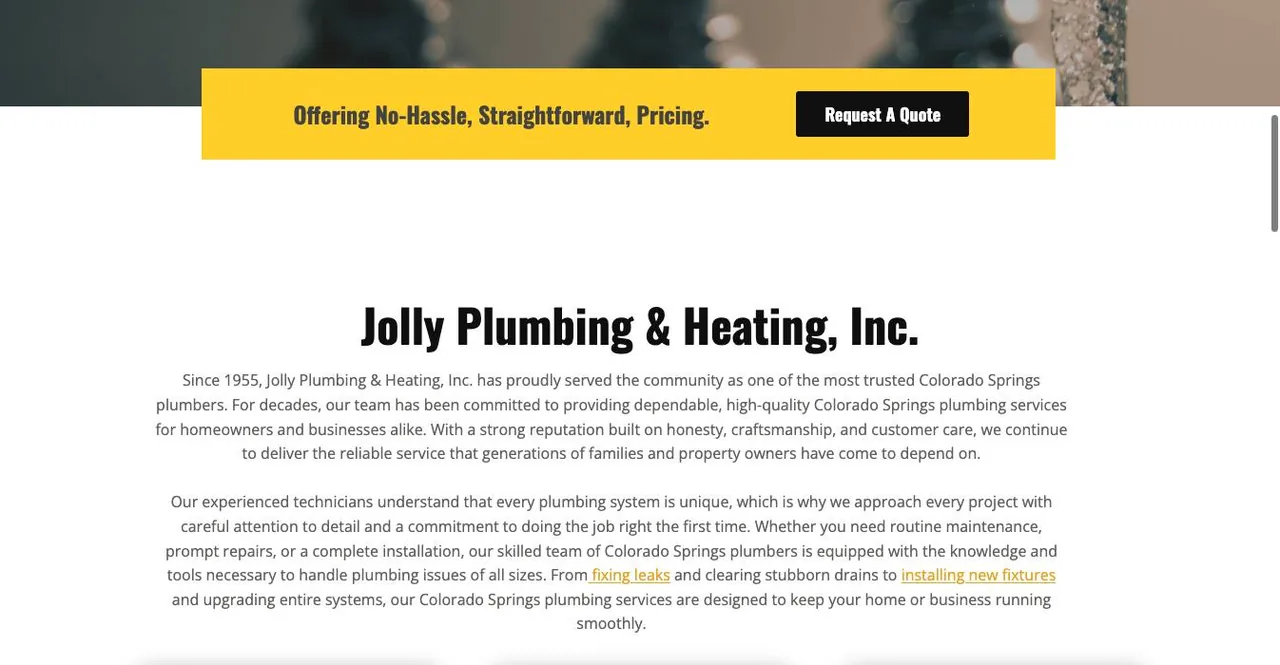 Jolly Plumbing & Heating, Inc. cover