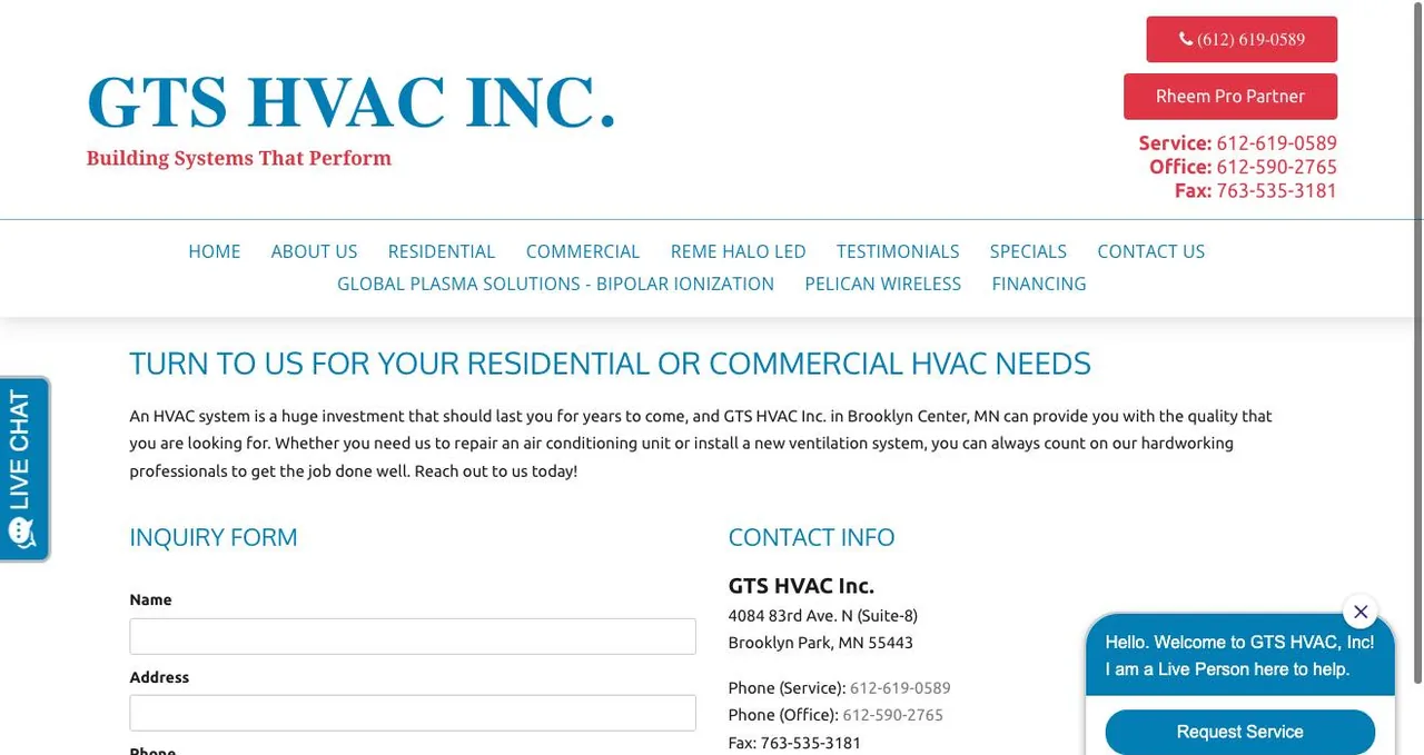 GTS HVAC Inc. cover