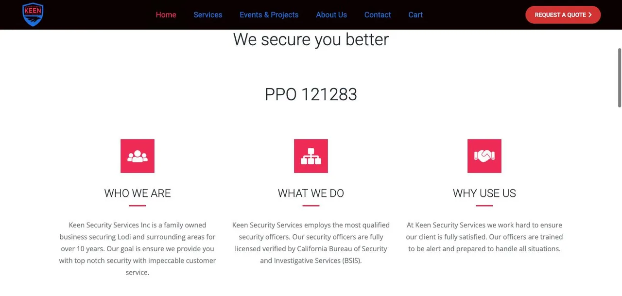 Keen Security Services Inc cover