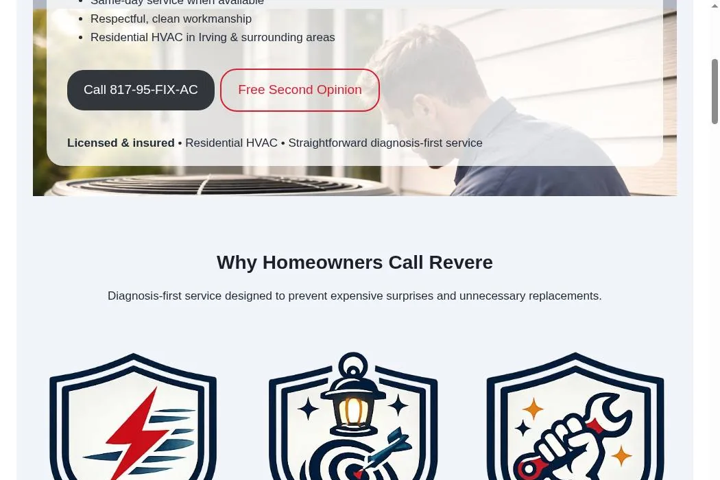 Call Revere Heating & Cooling cover