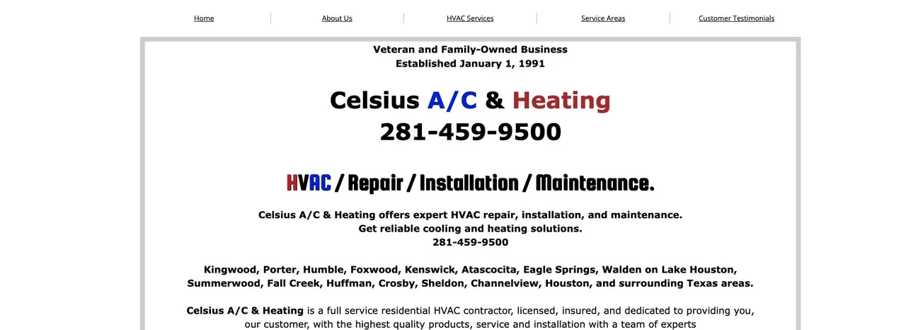 Celsius A/C & Heating cover