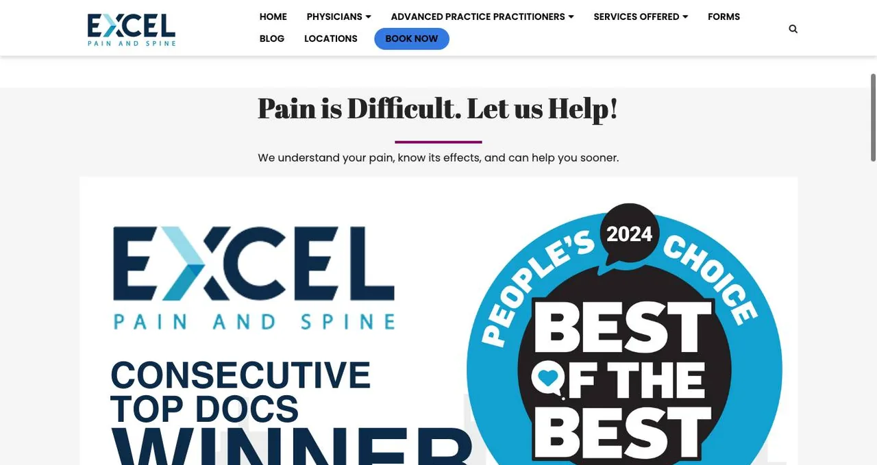 Excel Pain and Spine cover