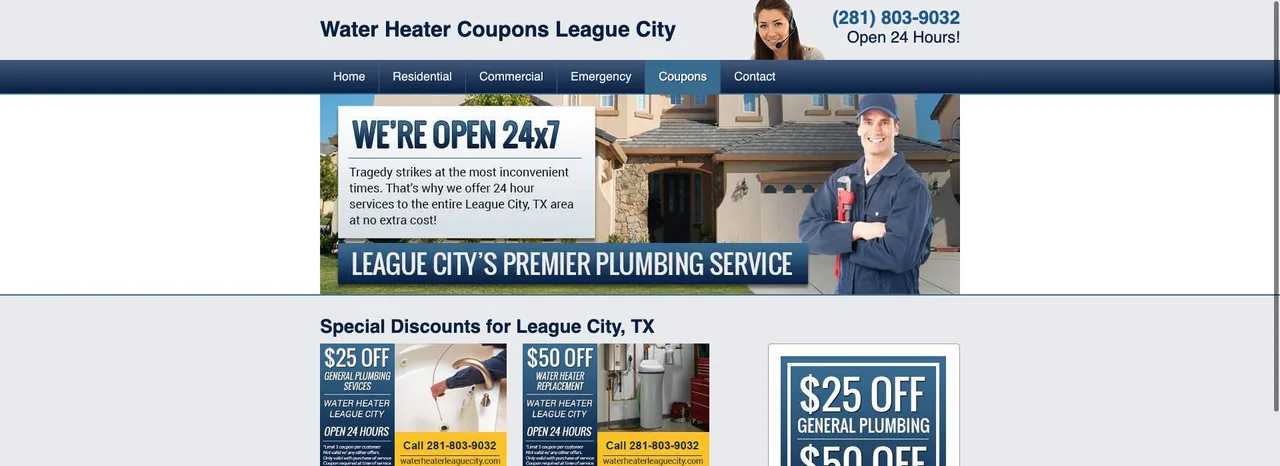 Water Heater League City cover