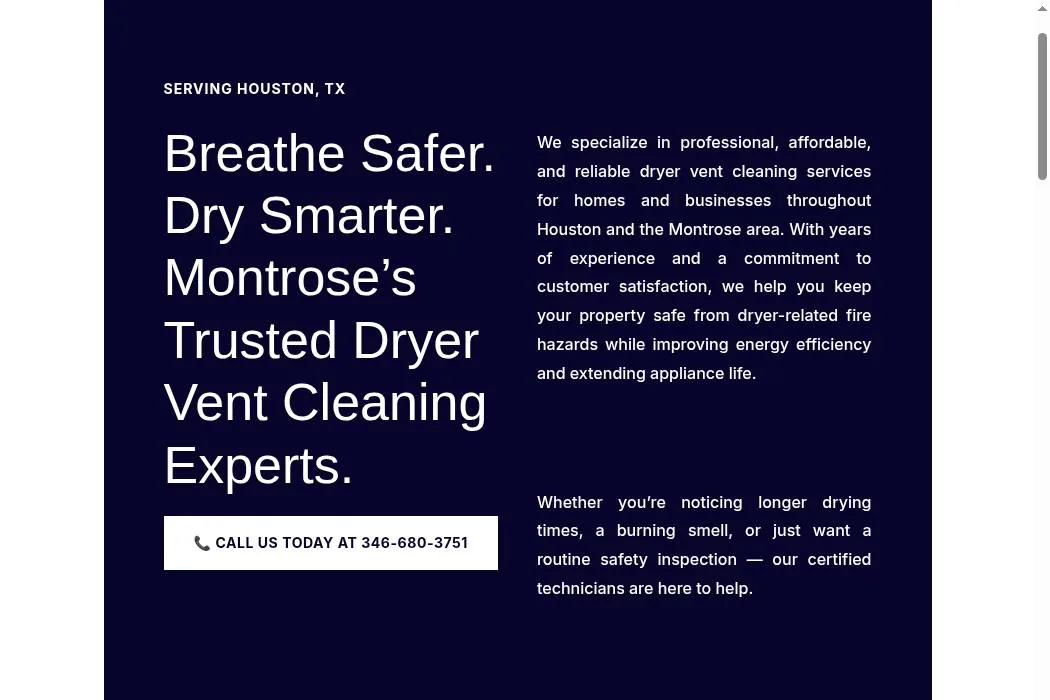 Montrose TX Dryer Vent Cleaners cover