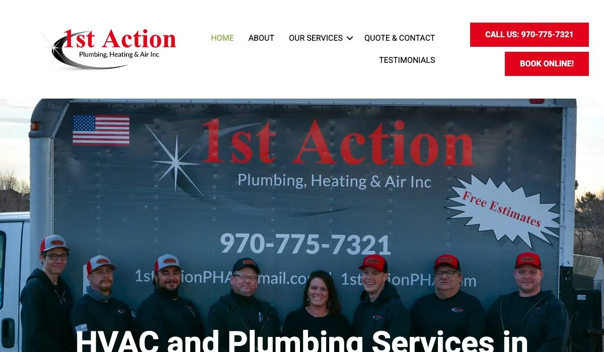 1st Action Plumbing Heating & Air cover