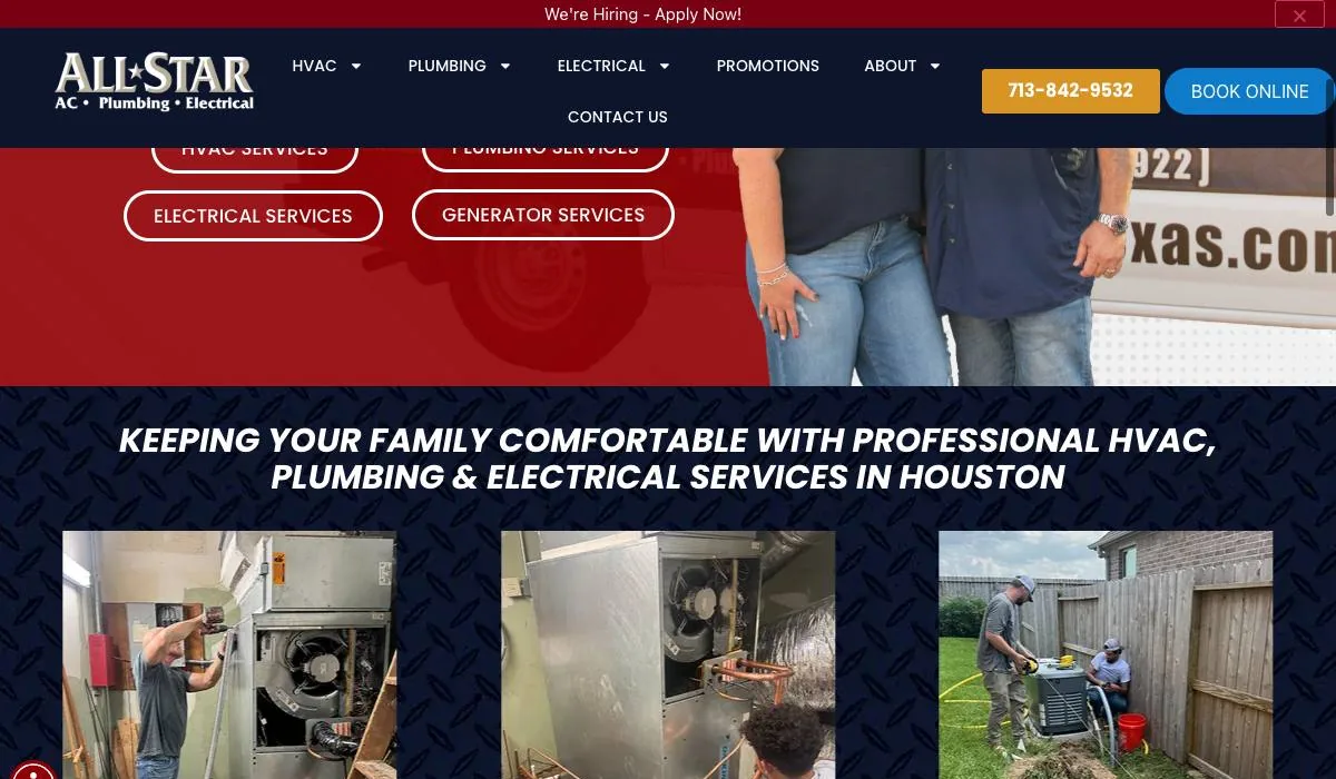 All Star A/C, Plumbing & Electrical cover