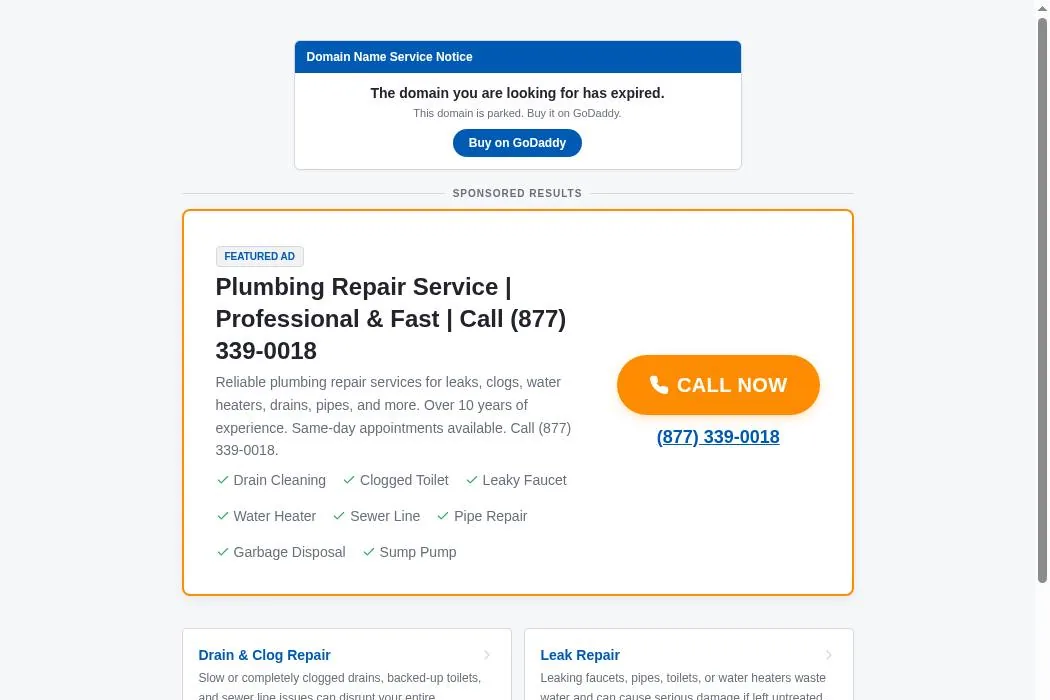 Plumbing Repair Service cover