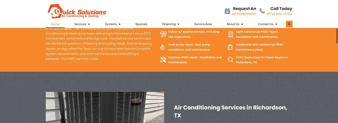 Quick Solutions Air Conditioning & Heating cover