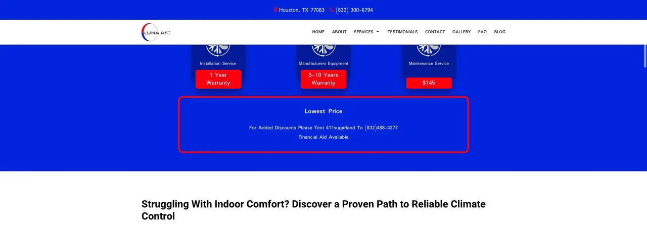 Luna Air Conditioning cover