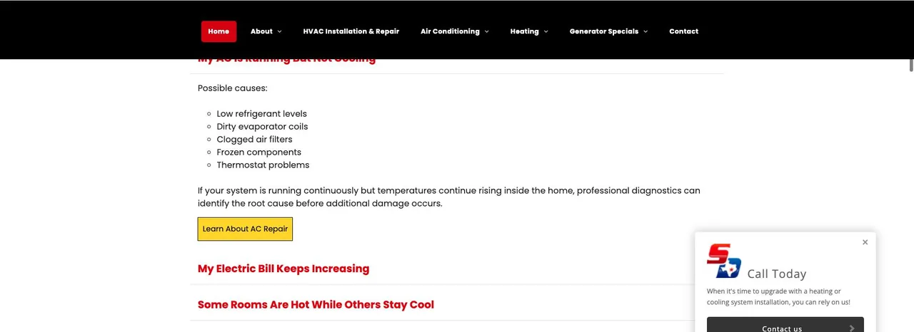 Texas Same-Day Air Conditioning, Heating & Plumbing cover