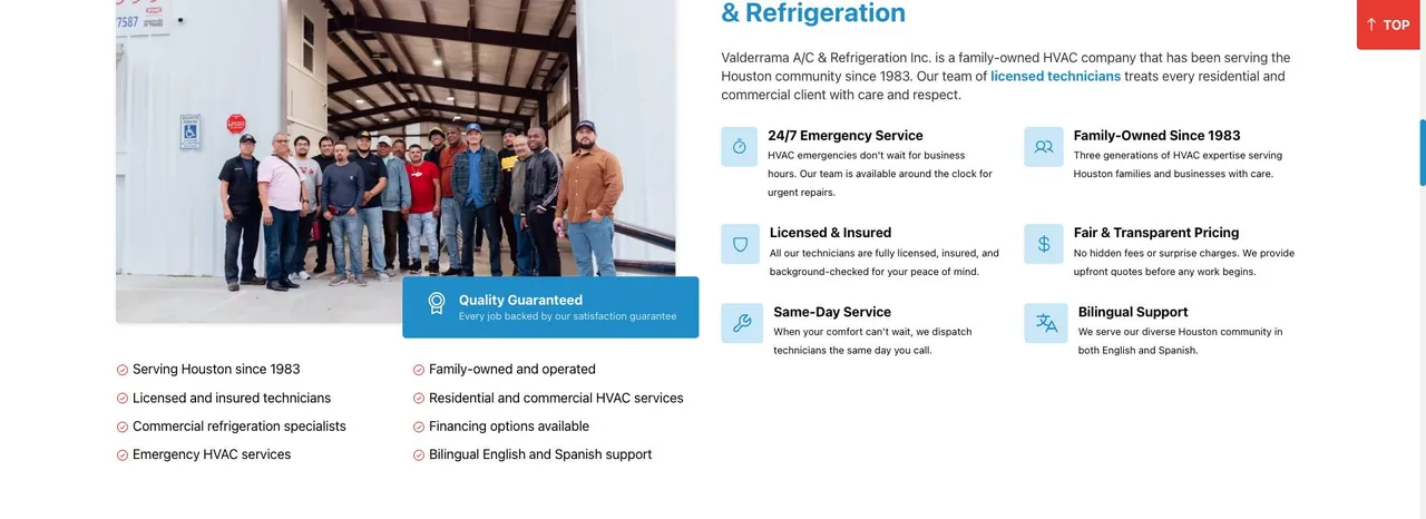 Valderrama A/C & Refrigeration Inc. cover