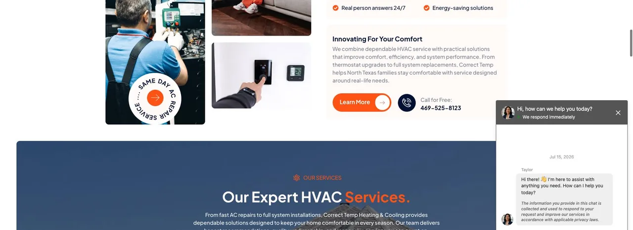 Correct Temp Heating & Cooling cover