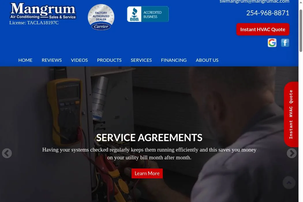 Mangrum Air Conditioning, Inc. cover