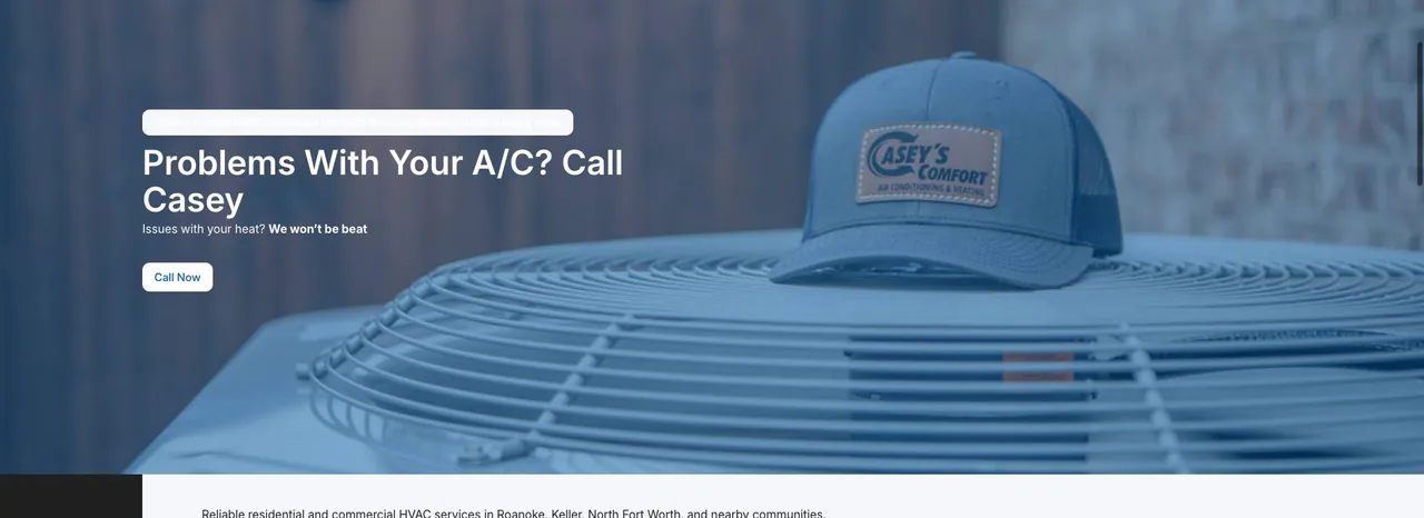Casey’s Comfort Air Conditioning and Heating cover