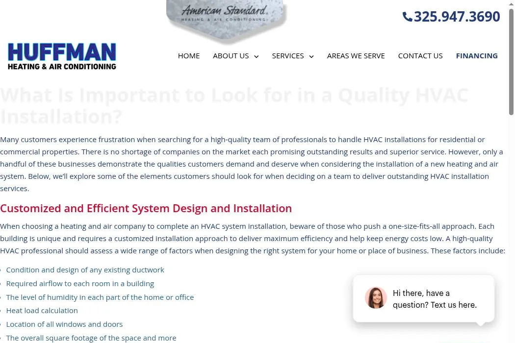 Huffman Heating & Air Conditioning cover