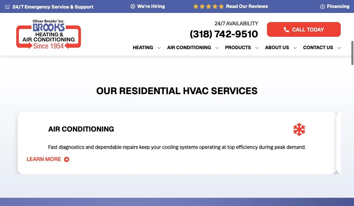 Brooks Heating and Air Conditioning cover